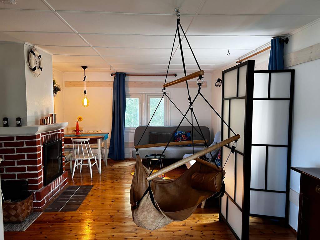 Hanging chair in the living room